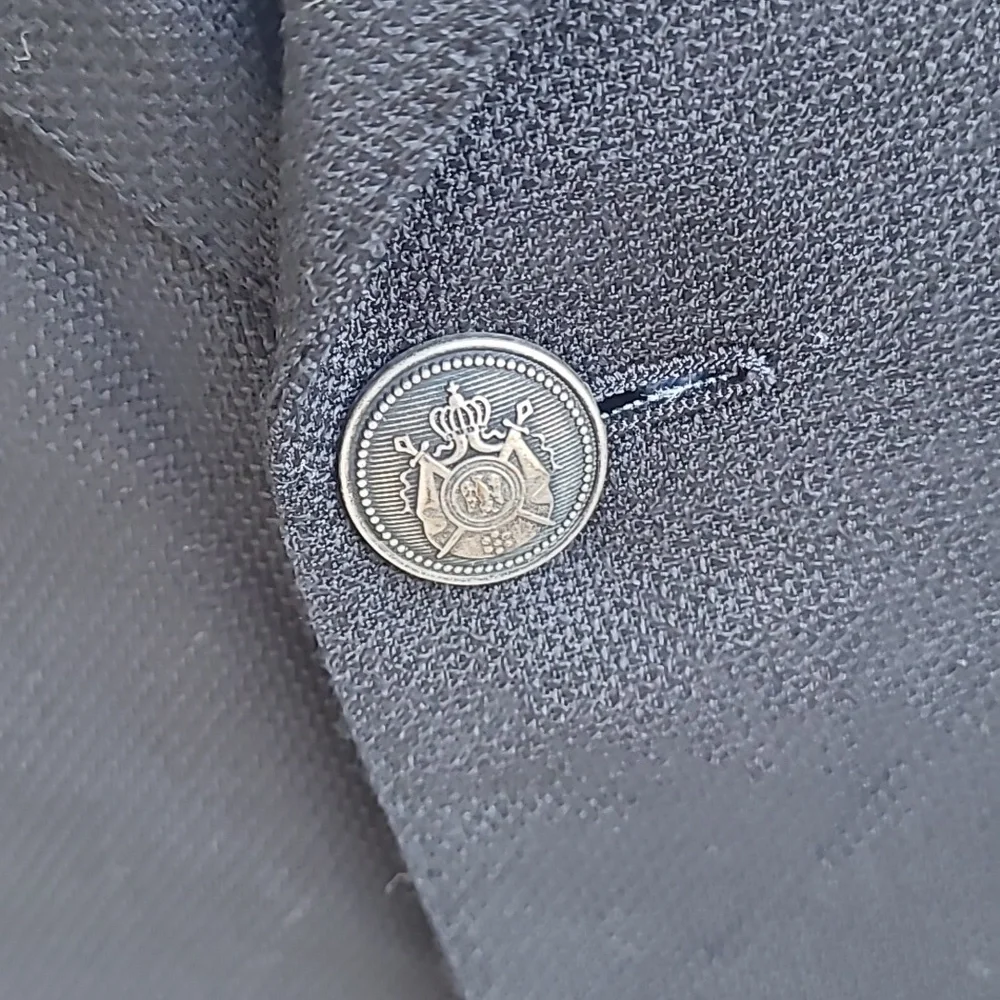 KNOT STANDARD Custom Black Weave Wool Metal Buttons‎ 42 S Mens Sport Coat Blazer